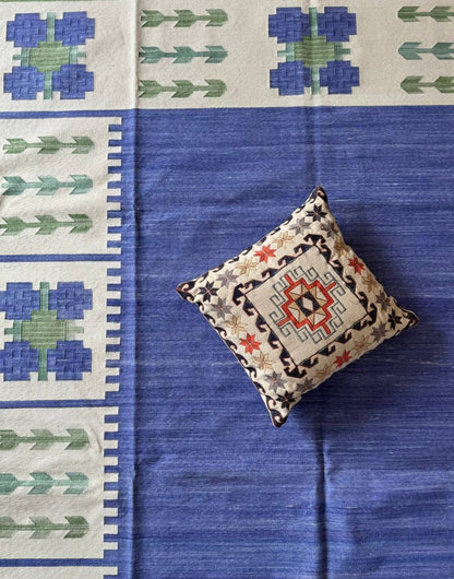 Vintage Style Indigo Cotton Rug