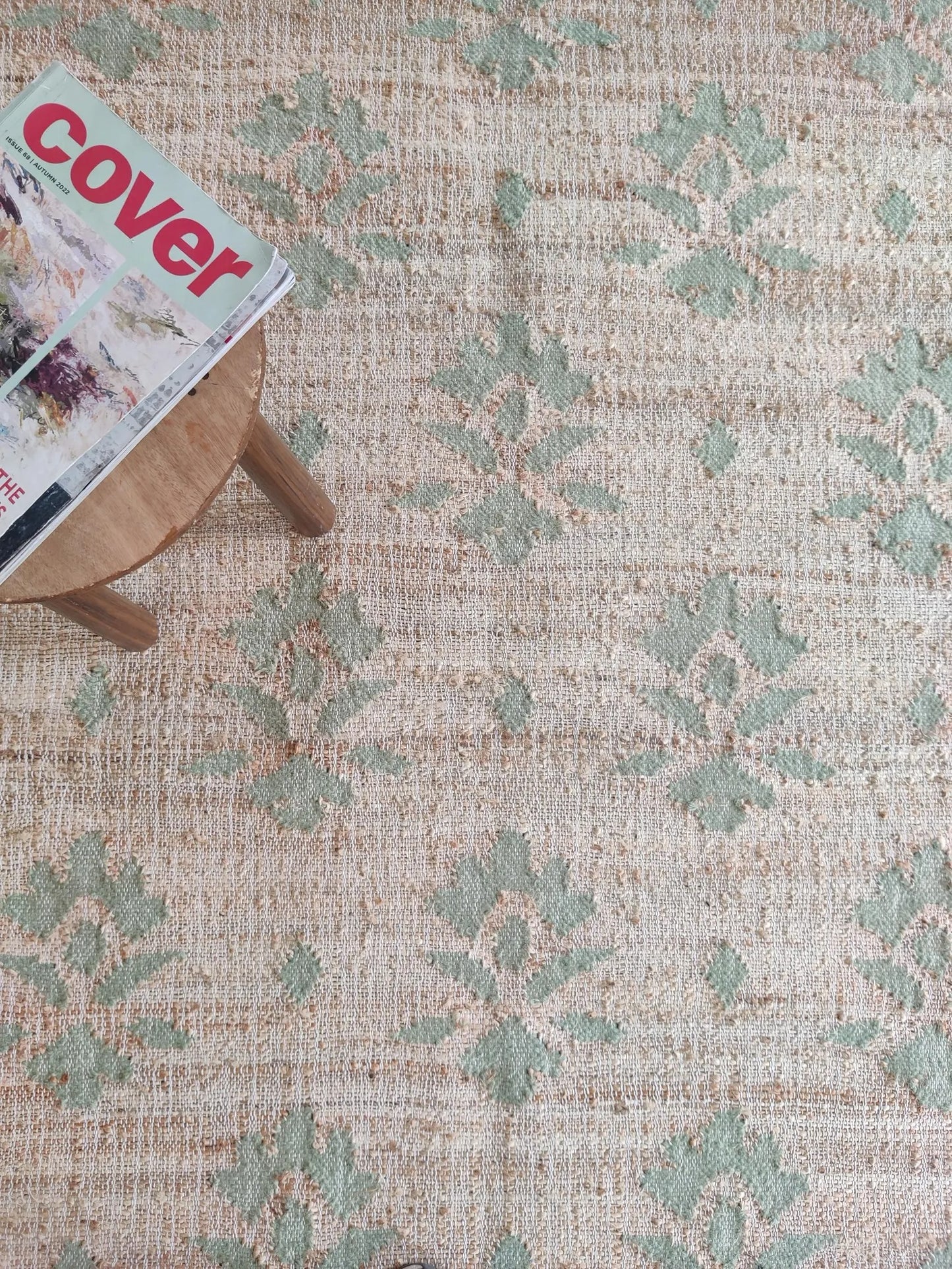 Modern Geometric Step Pattern cotton jute Kilim rug