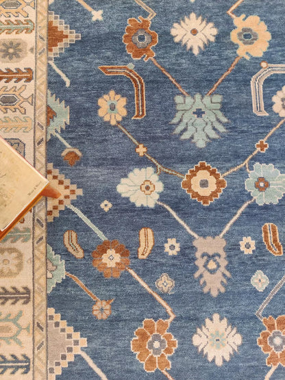 Grand-Scale Botanical Vine Hand-Knotted Rug