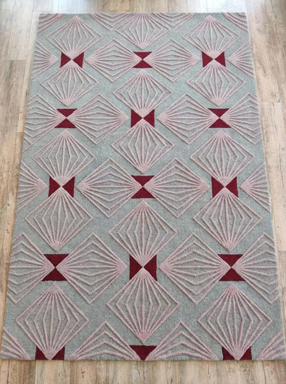 Sculptural Sunburst Diamond Pattern Premium Handcrafted Minimalist Floor Decor