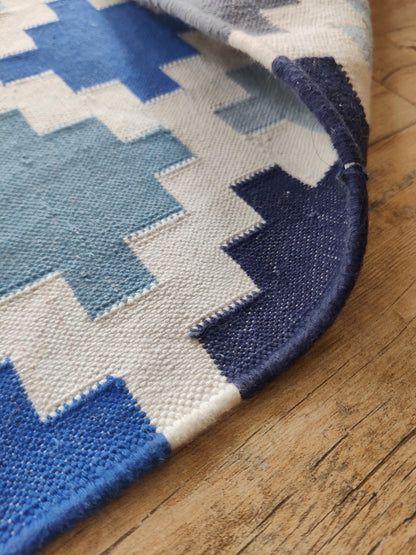 Pixel Cross Geometric Cotton Dhurries rug
