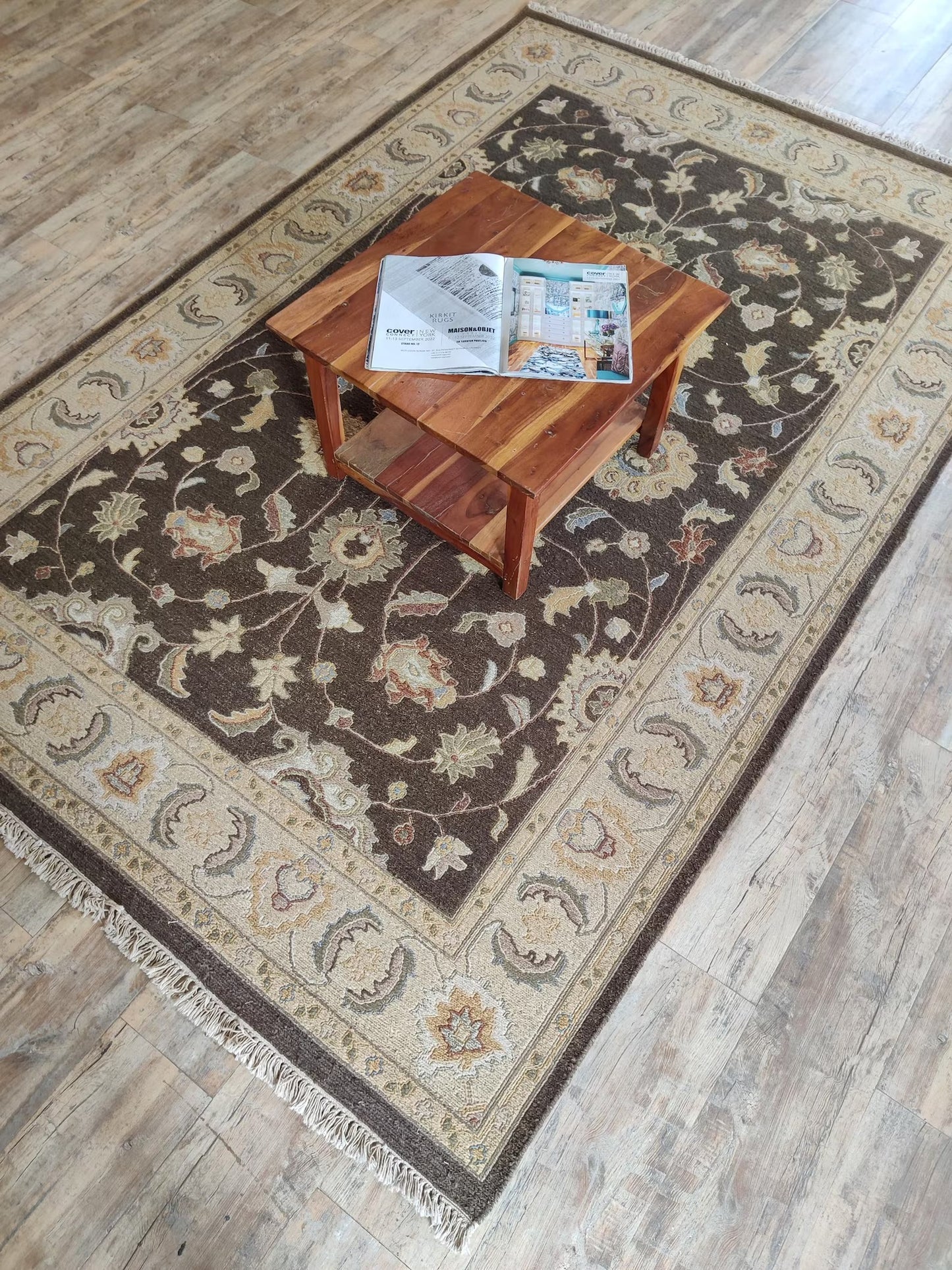 Tobacco & Gold Heritage Dark Brown Soumak Rug