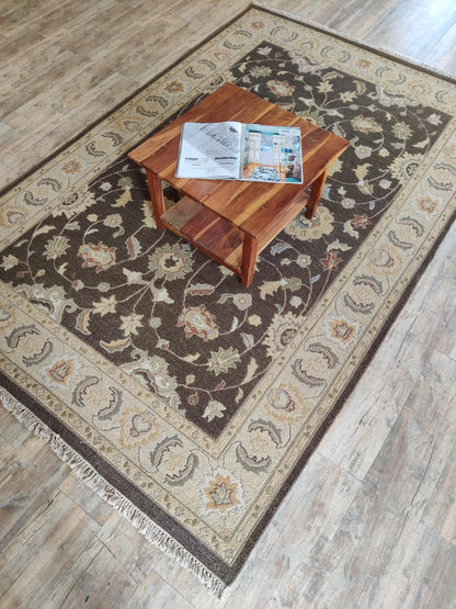 Tobacco & Gold Heritage Dark Brown Soumak Rug