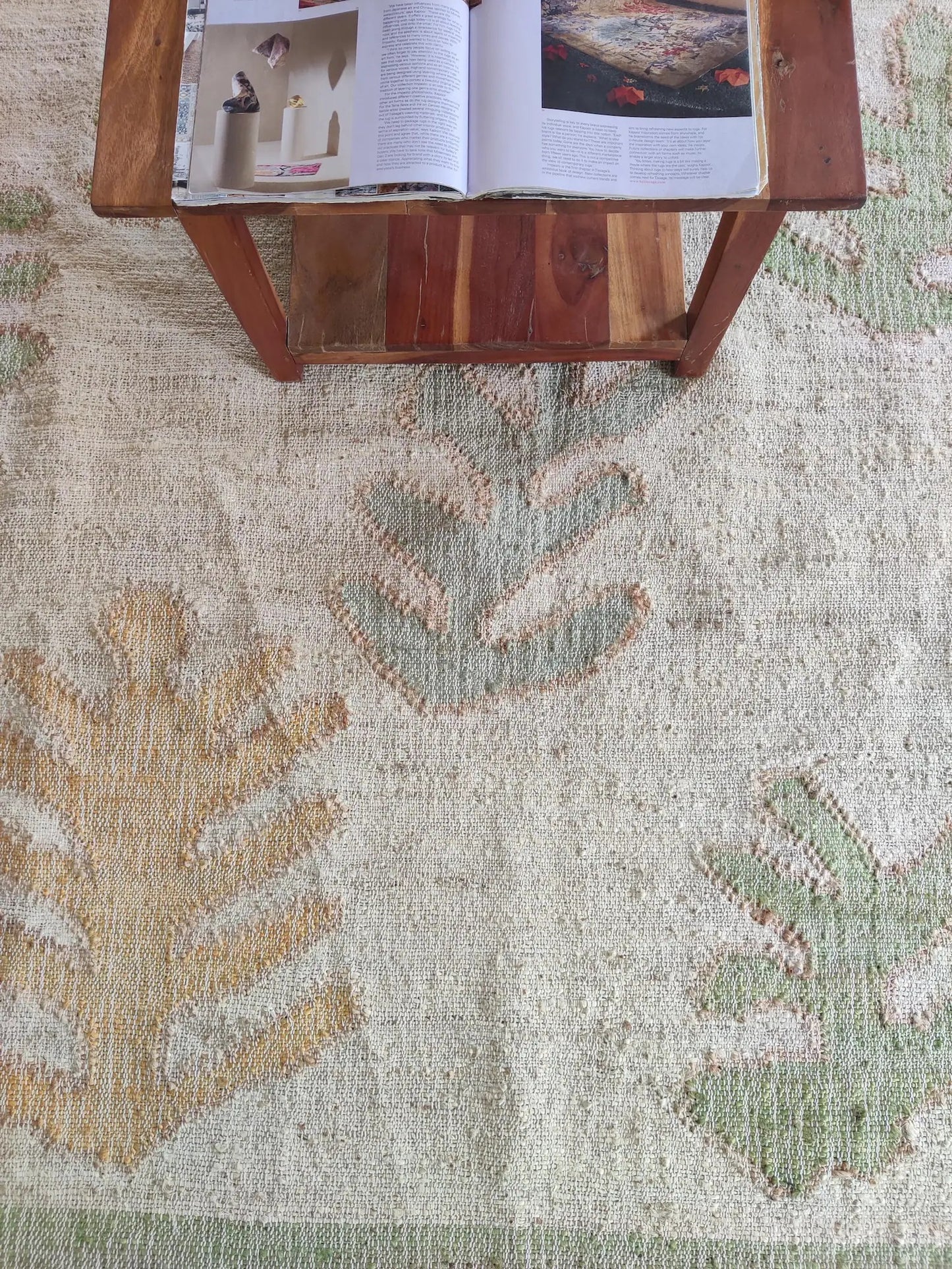 Natural Jute Leaf-patterned  Eco-Friendly Tropical Floor Décor Area Rug