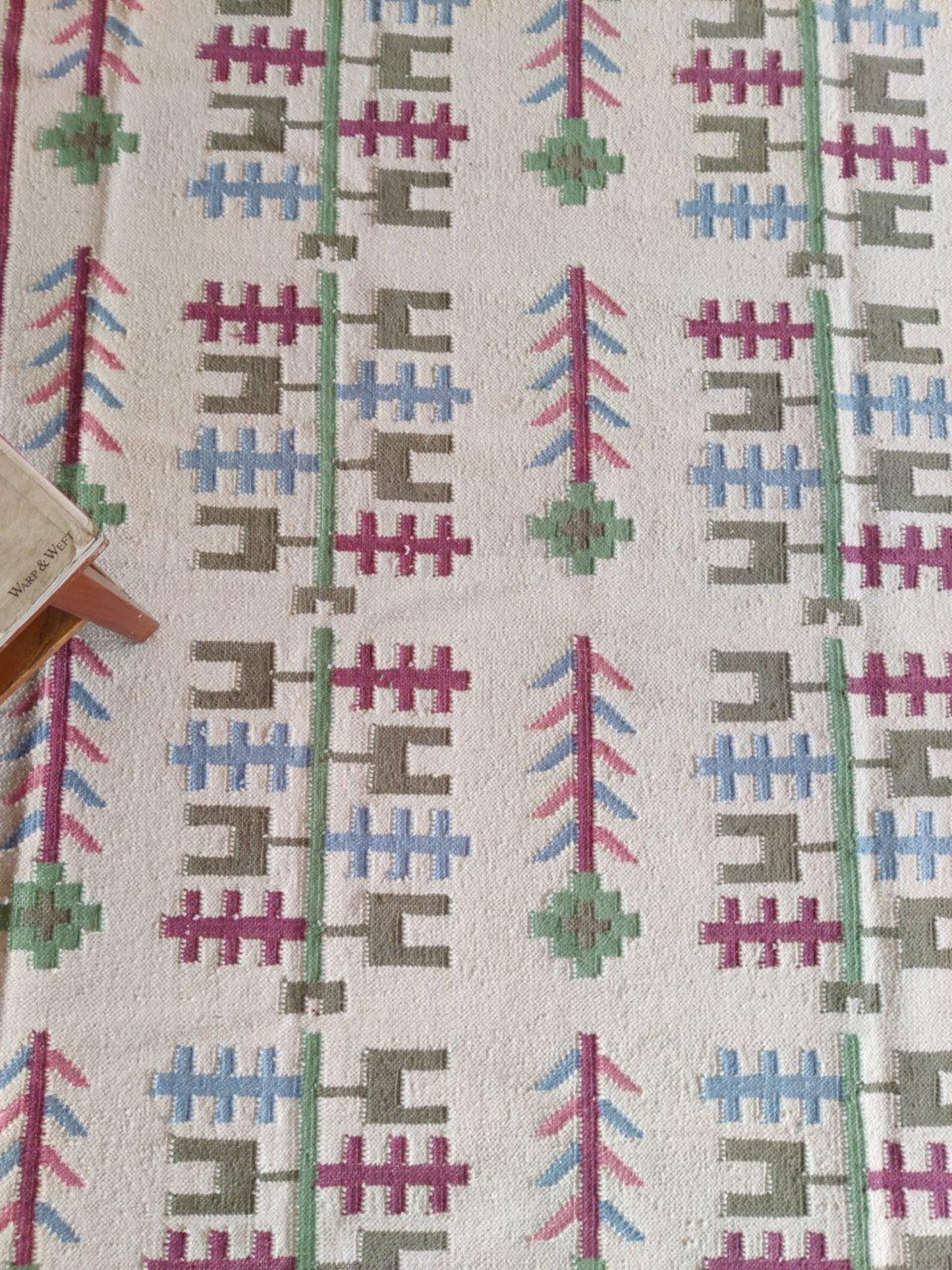 Handmade Vintage Wool Rug with Tribal Pattern