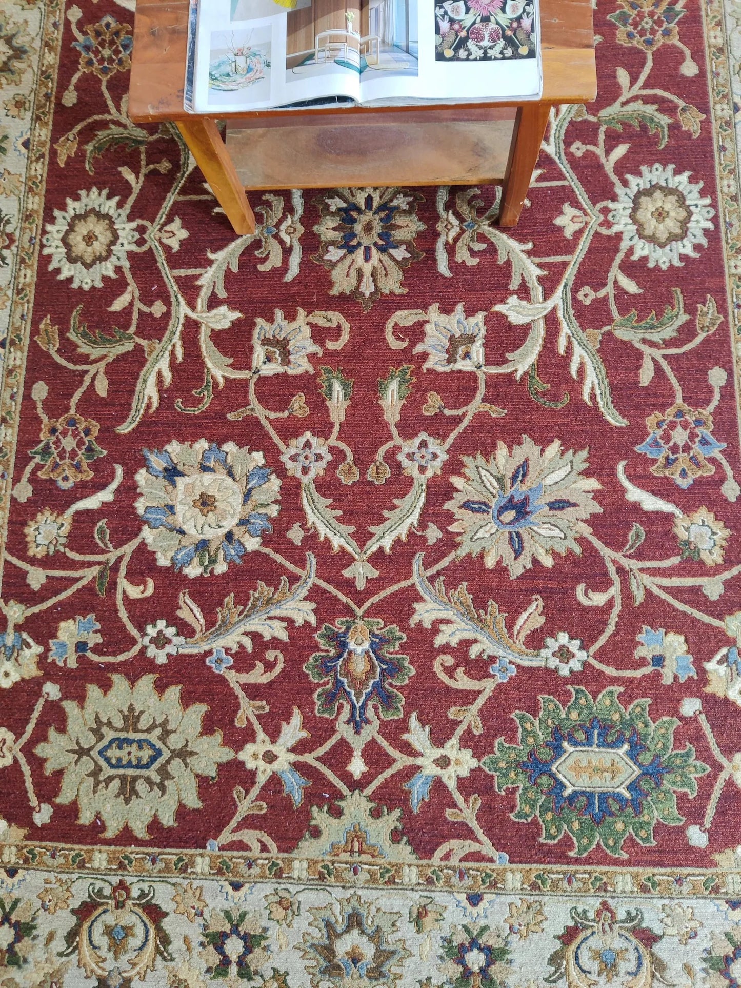 The Sultan’s Velvet Garden Ruby Red Soumak Rug