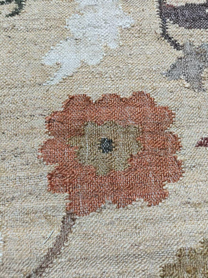 Rustic Floral Flat Weave Handmade  jute Carpet
