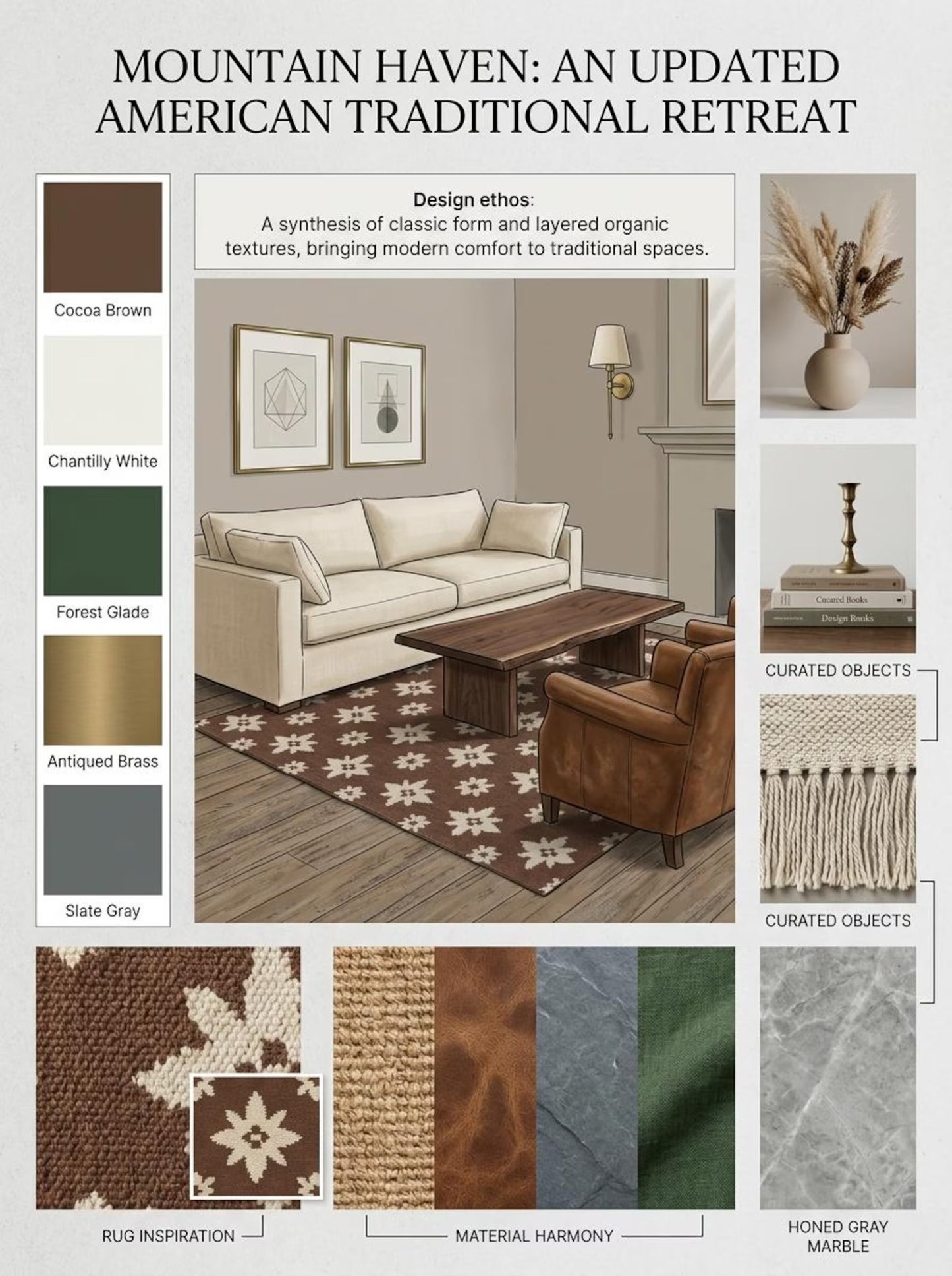 Chestnut Starburst Blossom Earthy Brown & Cream Wool Cotton Dhurrie Rug