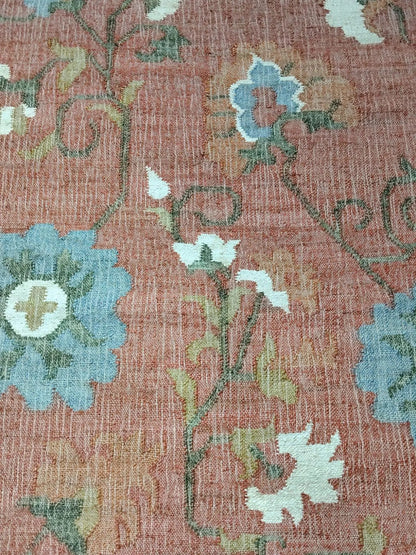 Terracotta Vintage Flower Pattern Carpet