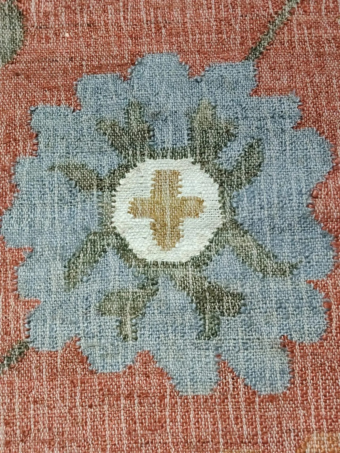 Terracotta Vintage Flower Pattern Carpet