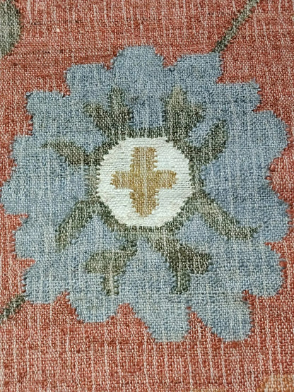 Terracotta Vintage Flower Pattern Carpet