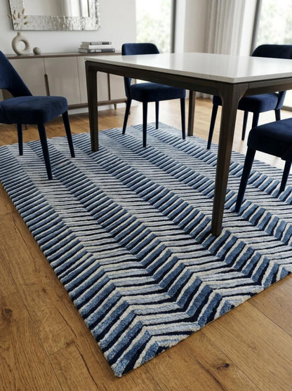 Contemporary Thick Pile Wool Rug for Living Room Bedroom