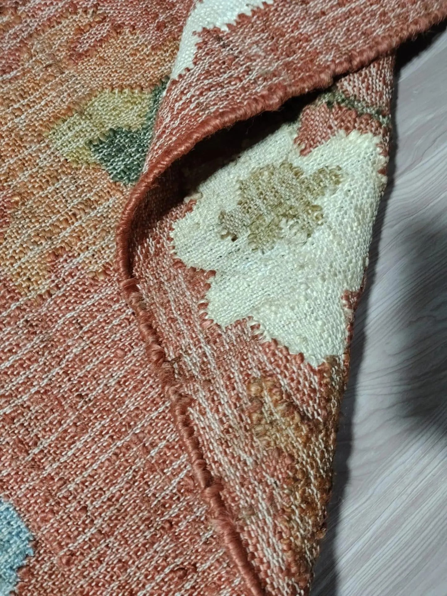 Terracotta Vintage Flower Pattern Carpet