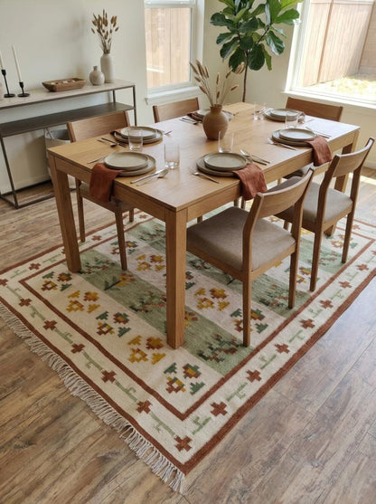 Meadow Heritage Handwoven Scandinavian Floral Rug