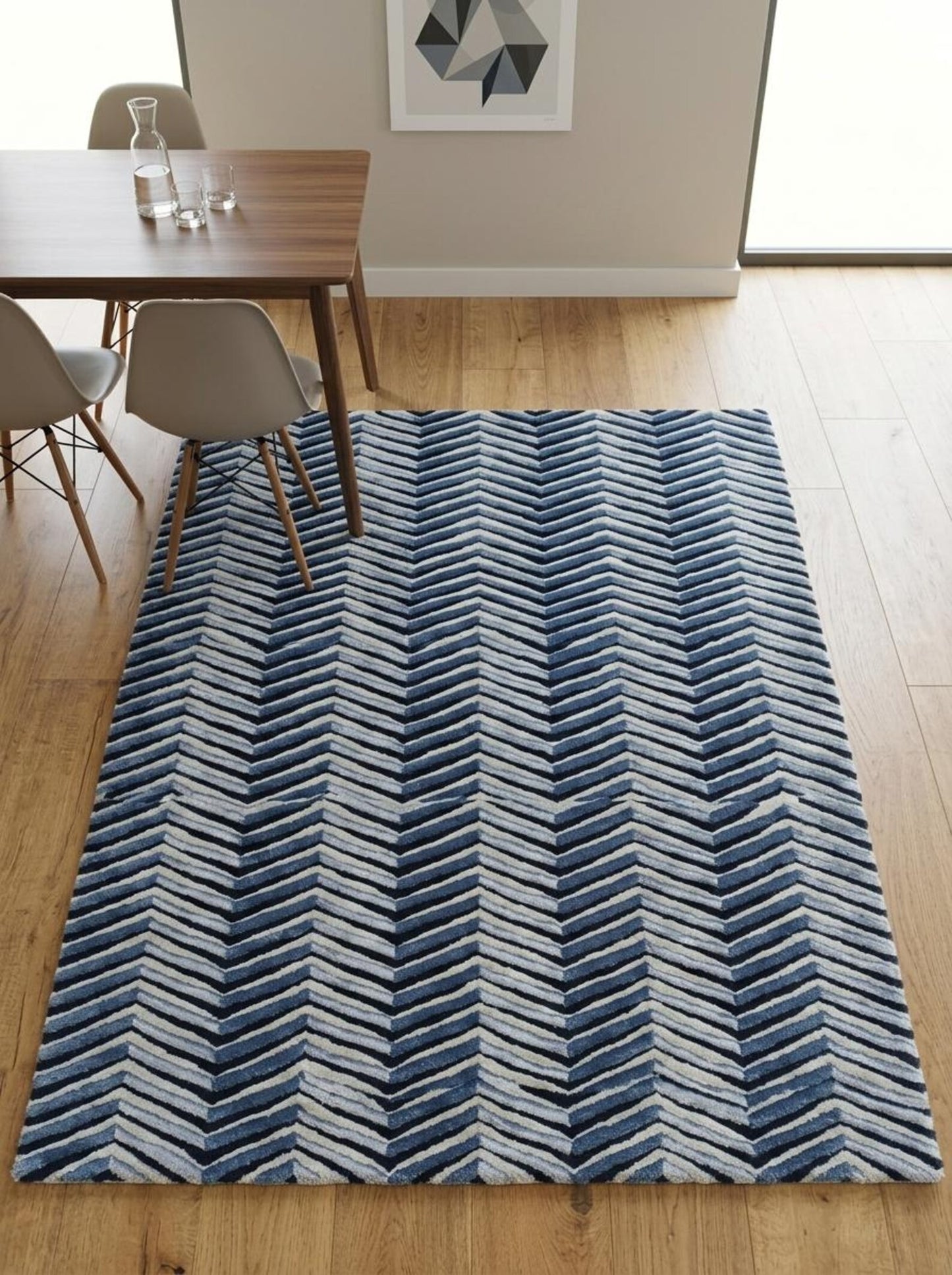 Contemporary Thick Pile Wool Rug for Living Room Bedroom
