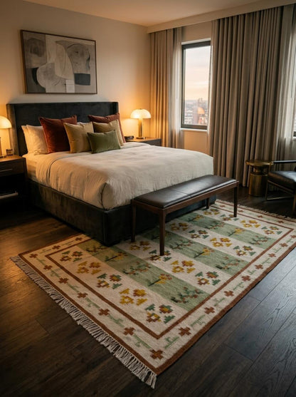 Meadow Heritage Handwoven Scandinavian Floral Rug
