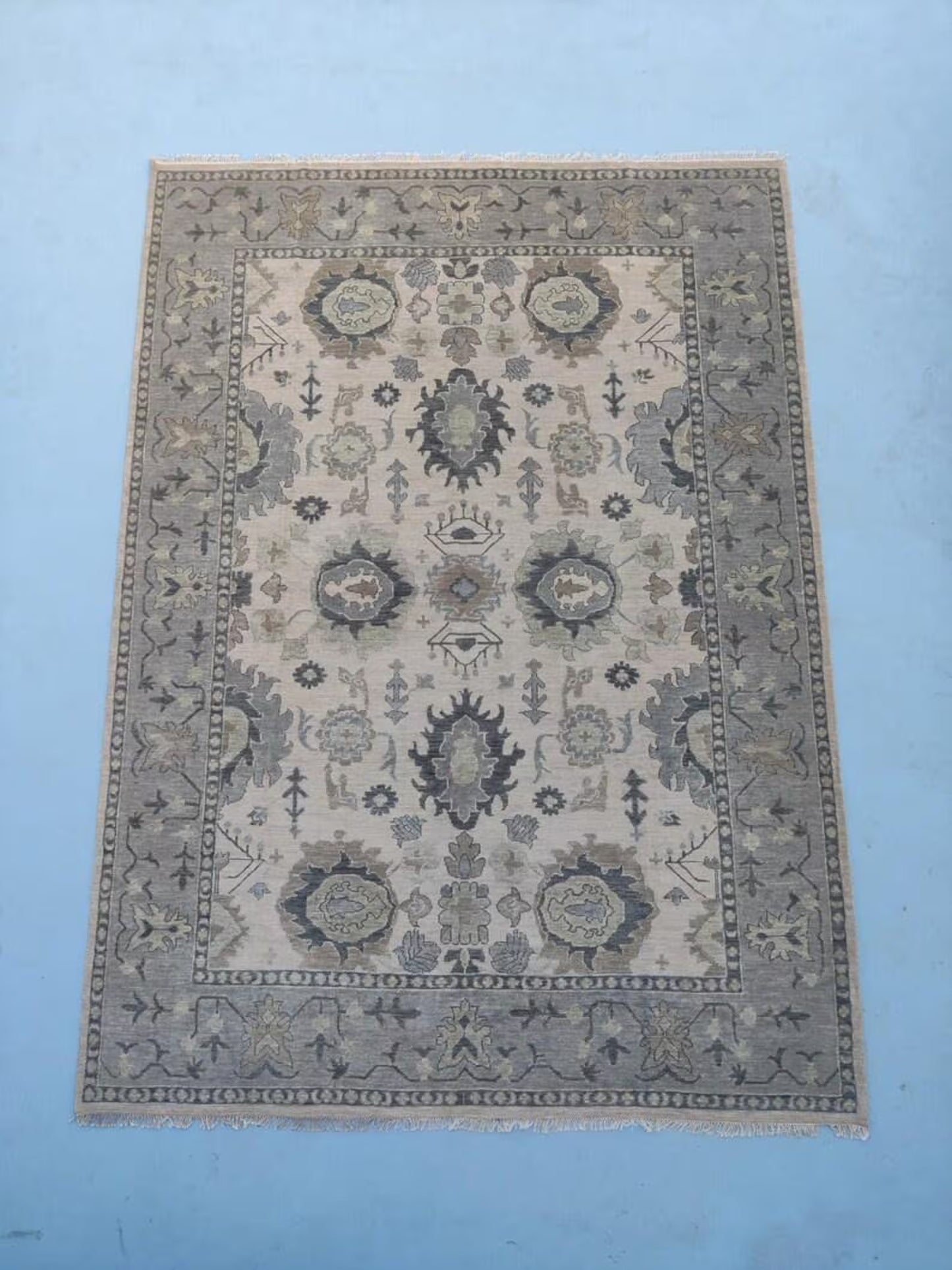 Urban Flora Neutral home decor Oushak Rug