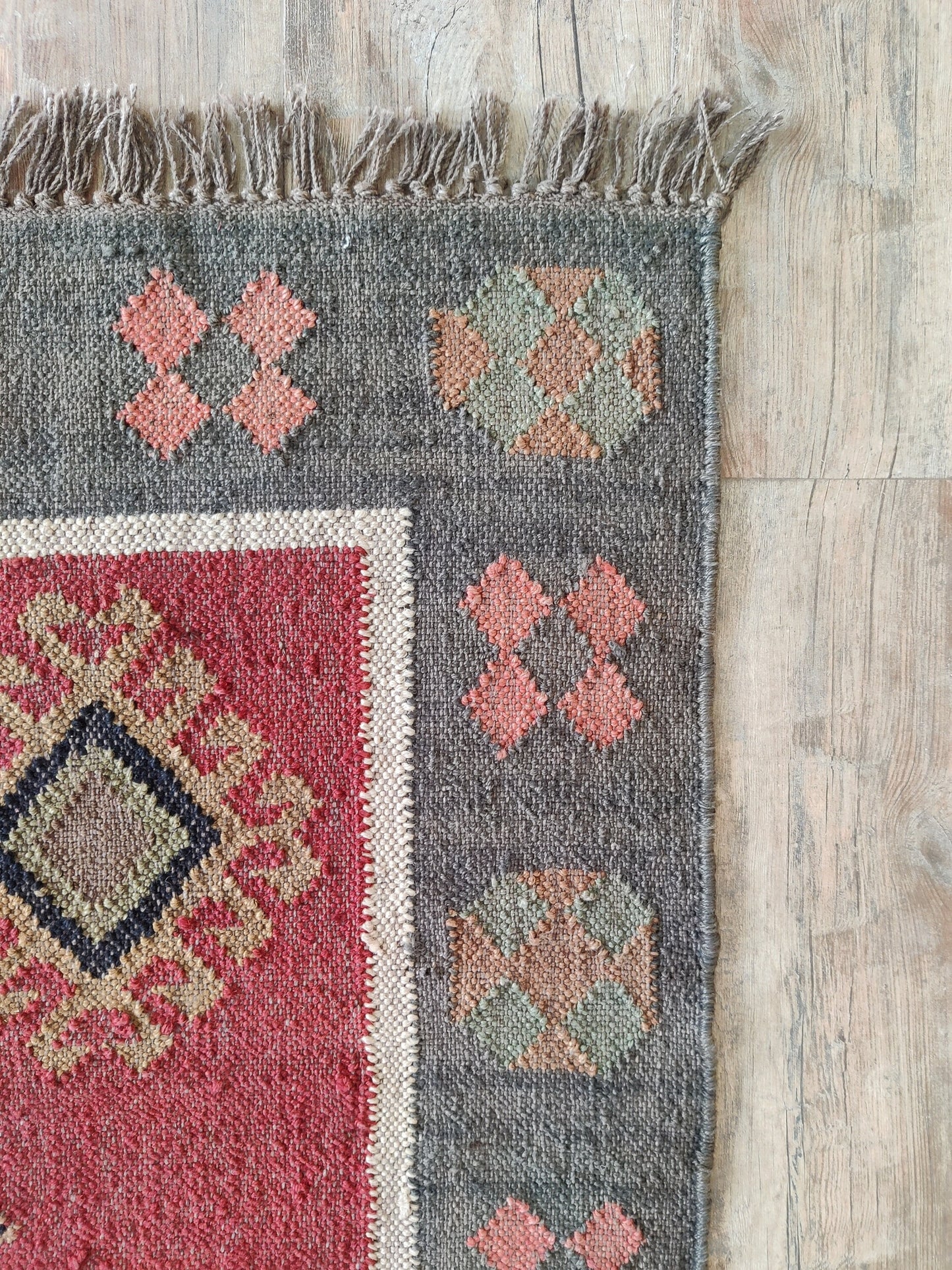 Sienna Bloom Tapestry Large Floral Wool Jute Rug
