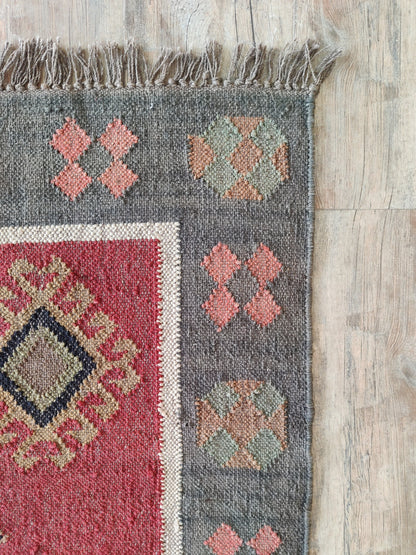 Sienna Bloom Tapestry Large Floral Wool Jute Rug