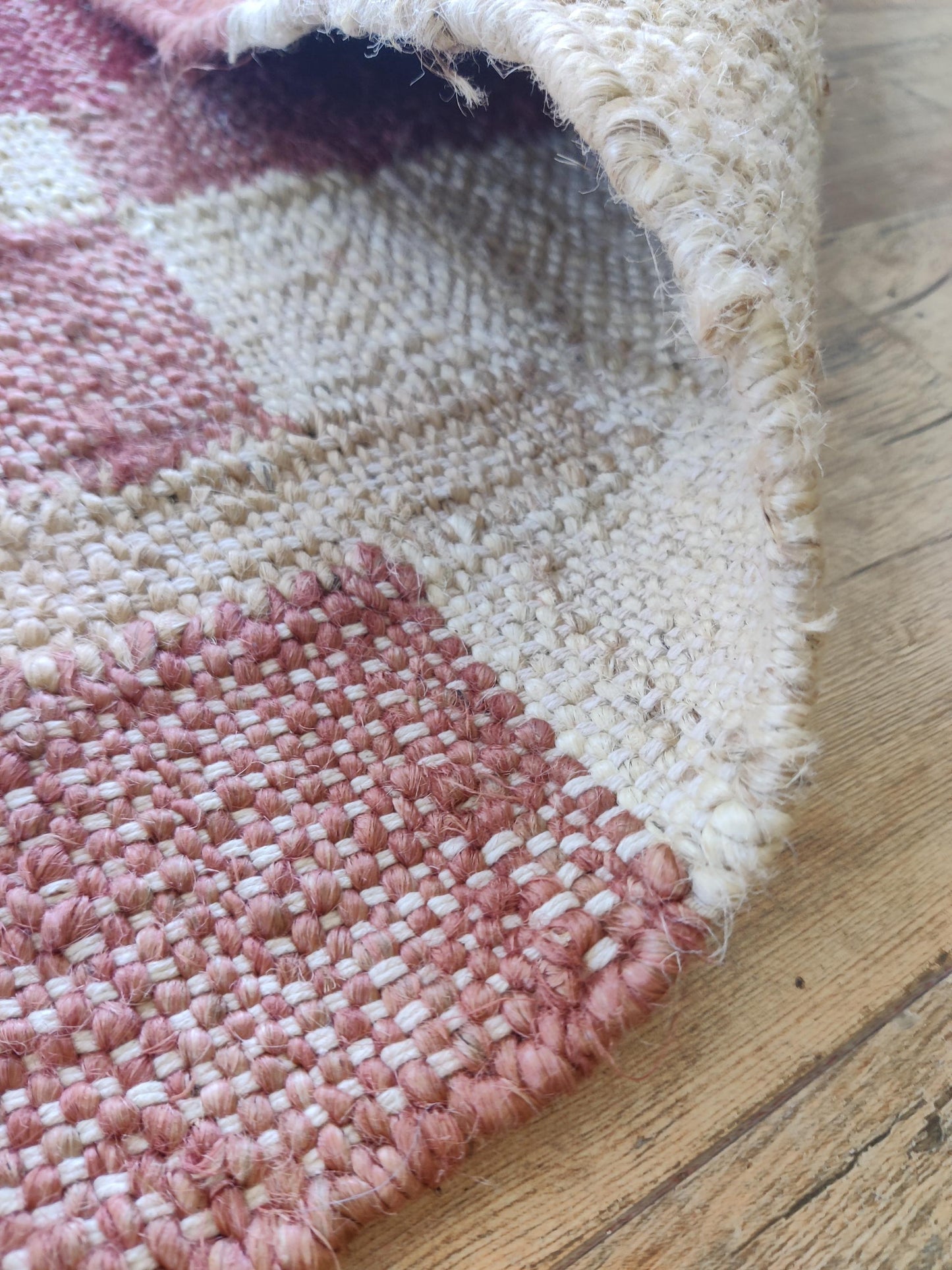 Hand-Woven Clover Trellis Dhurrie - Organic Natural Fiber jute rug