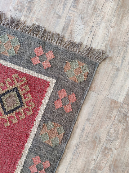 Sienna Bloom Tapestry Large Floral Wool Jute Rug