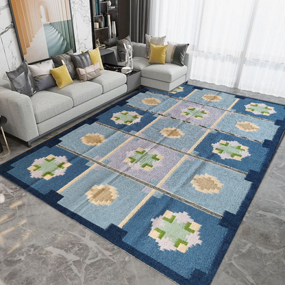 Nordic Medallion Pattern Wool Area Rug