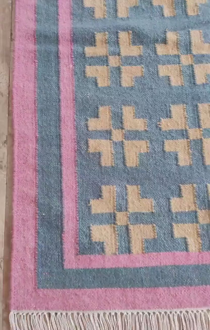 Minimalist Tribal Inspired Handmade Rug for Home Decor
