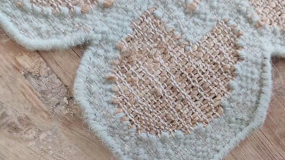 Home Decor Scallop Bordered Design cotton jute Rug,