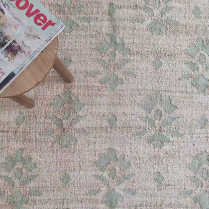 Modern Geometric Step Pattern cotton jute Kilim rug