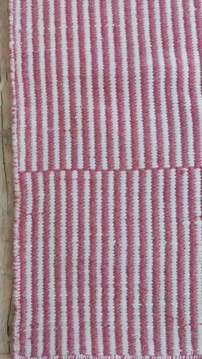 Organic Fiber Rust Red Dhurrie Artisan Crafted Sustainable Home Decor