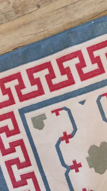 Athena Lattice Handwoven Cotton Flatweave Dhurrie Rug