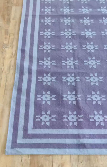 Mauve Lavender Geometric Starburst Area Rug