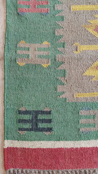 Geometric Tribal Design Multicolor Bohemian Home Decor Rug