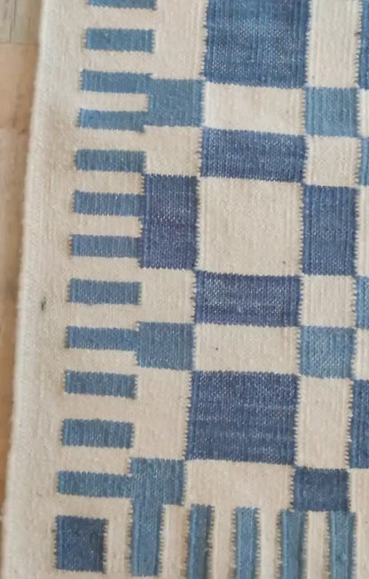 Modern Bohemian Flatweave Rug, Geometric Wool Area Rug