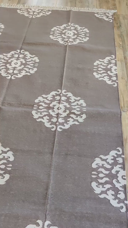 Ornate Floral Medallion Cotton Rug