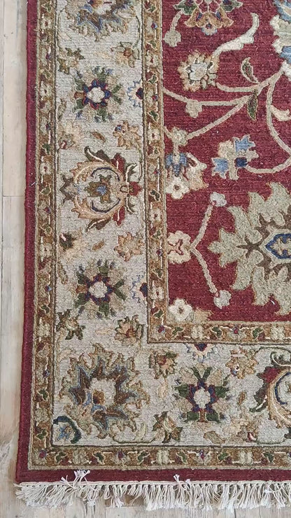The Sultan’s Velvet Garden Ruby Red Soumak Rug