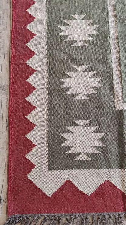 Highland Mesa Handmade Wool Jute Rug