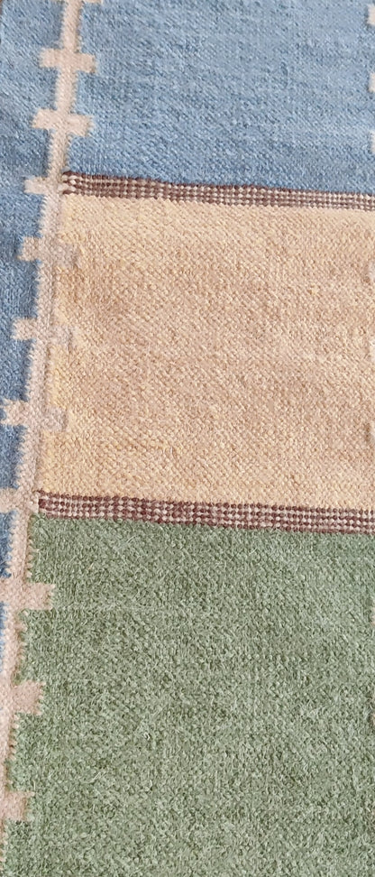 Modern Boho Living Room Rug, Colorful Checkered Rug