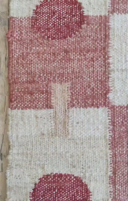 Hand-Woven Clover Trellis Dhurrie - Organic Natural Fiber jute rug