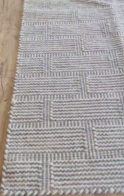 Wool Carpet in Architectural Grid Pattern
