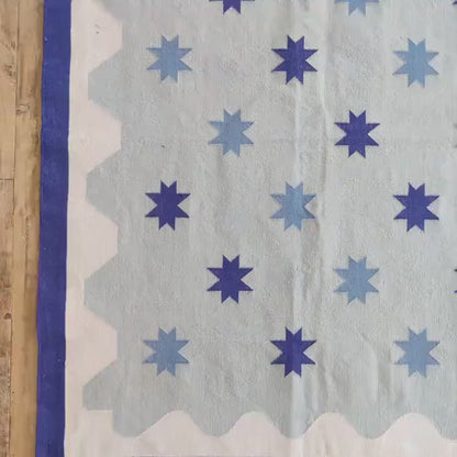 Light Blue Star Pattern, Contemporary Area Rug
