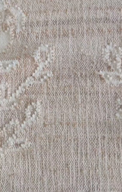 Handwoven Floral Medallion  Jute & Wool Rug
