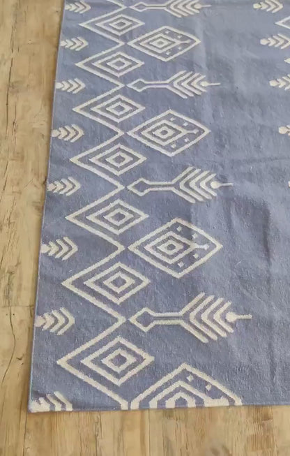 Modern Ikat Geometric Accent Carpet Scandi Boho Home Decor Rug