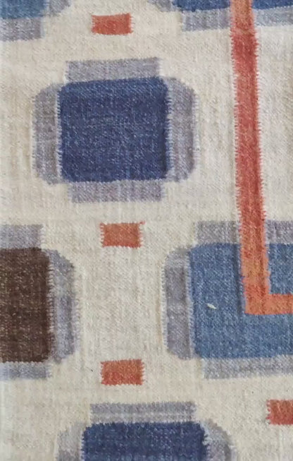Multicolored Swedish Flatweave Wool Rug