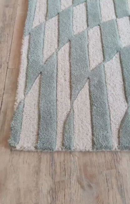 Ripple Sunburst Pattern Hand-Tufted Decorative Statement Rug for Bedroom