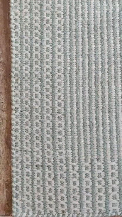 Light Grey & Ivory Linear Design Premium Artisan Crafted Home Decor