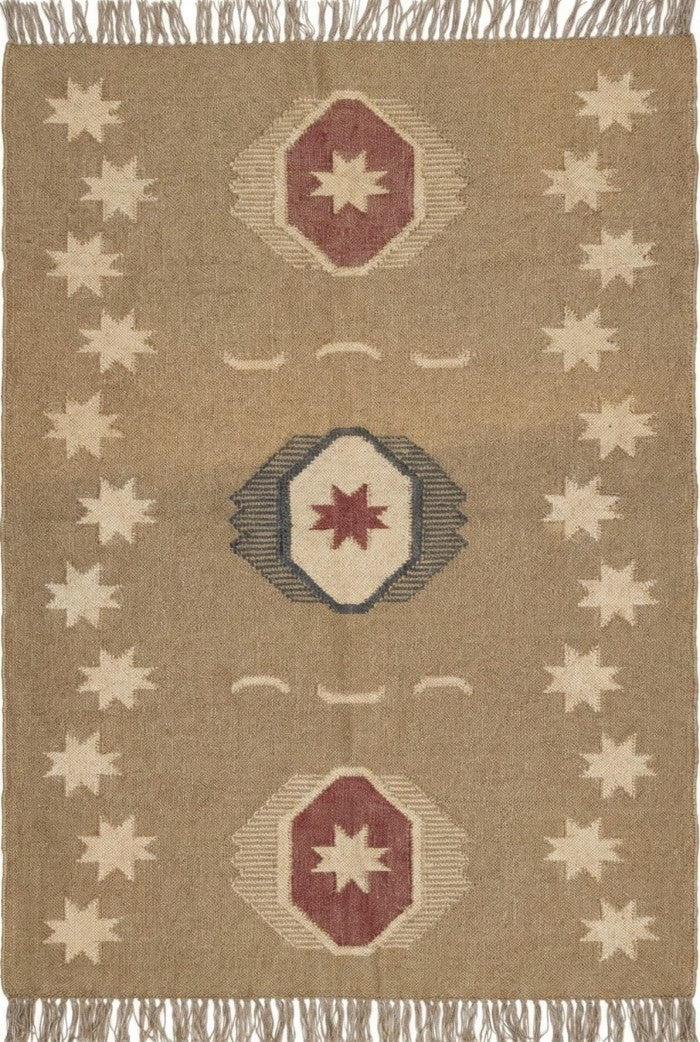 Crimson Moon Lattice Reversible Natural Fiber Area Rug