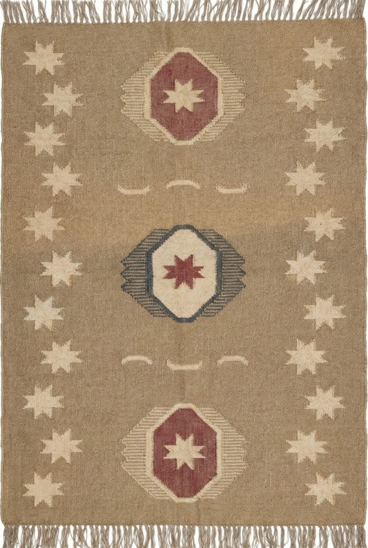 Crimson Moon Lattice Reversible Natural Fiber Area Rug